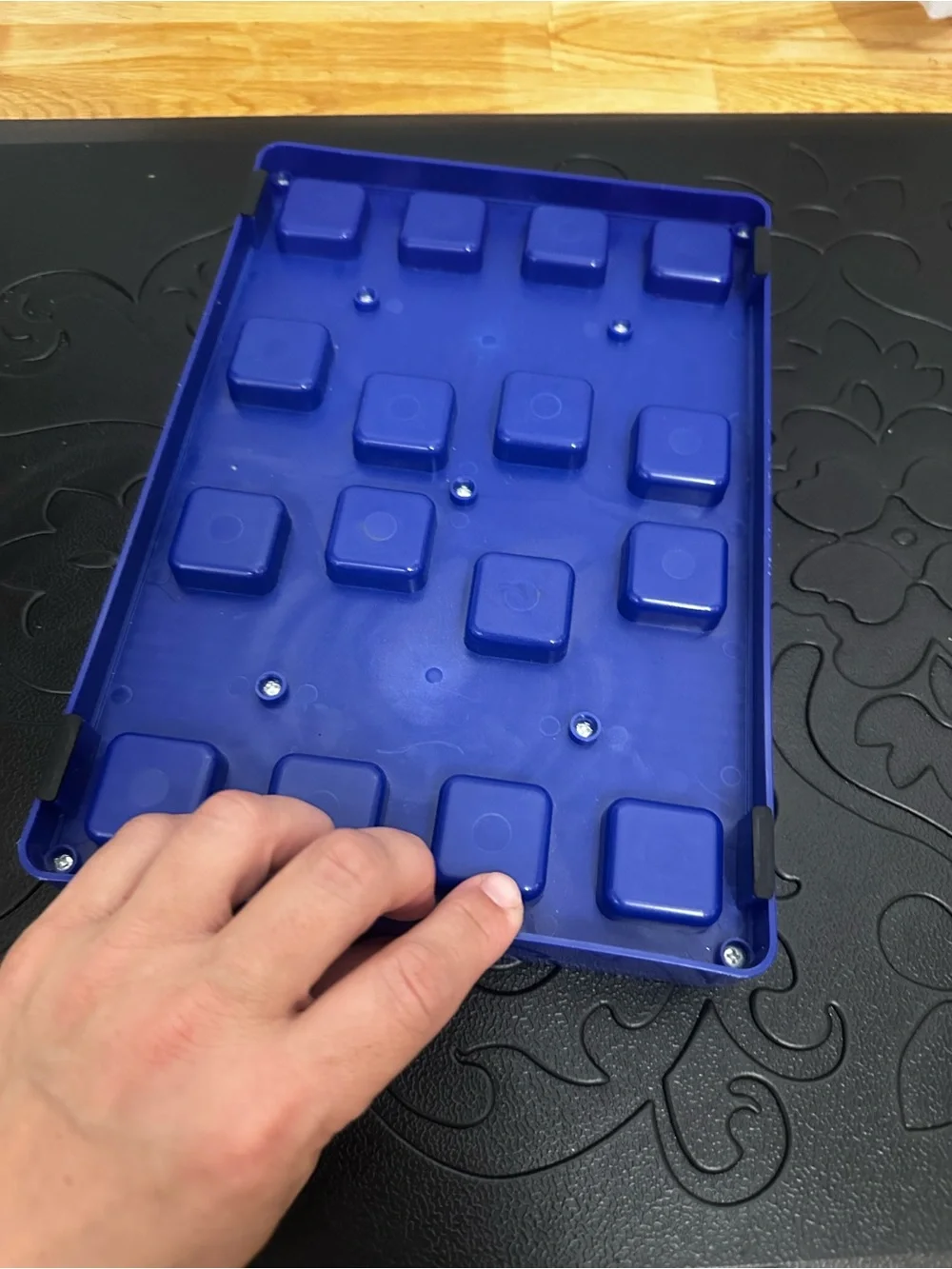 Blue Children's Puzzle Tray or dog puzzle with Colorful Paw Letter Tiles